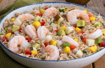 Sesame Orange Shrimp and Asian Brown Rice Salad