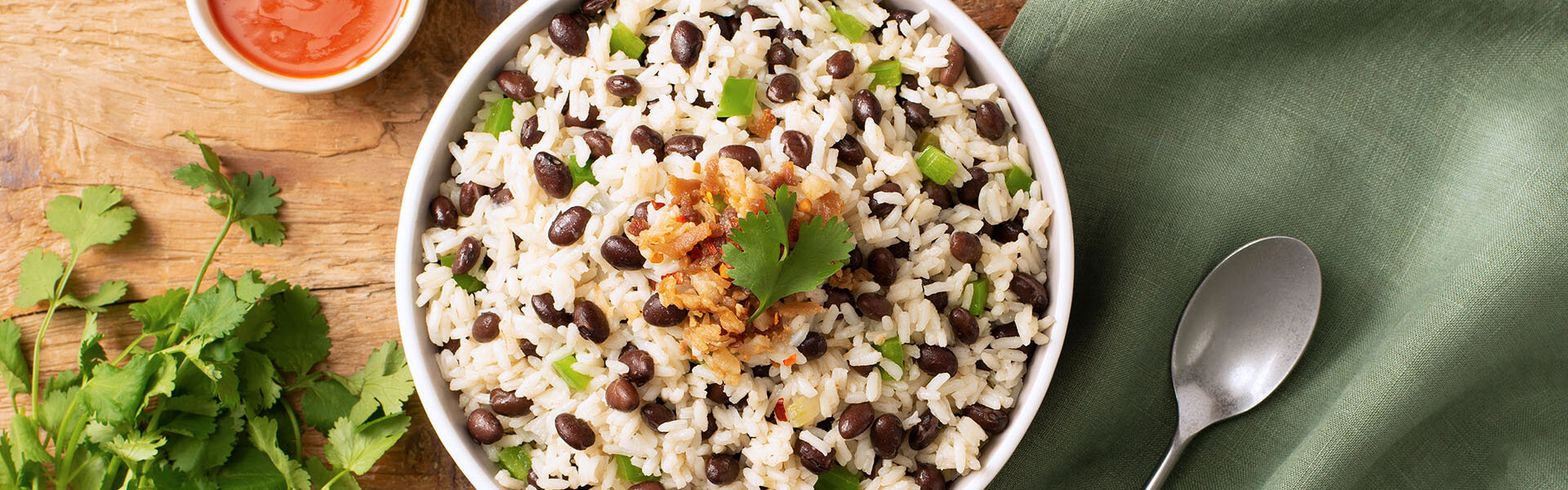 Costa Rican Gallo Pinto with White Rice and Black Beans