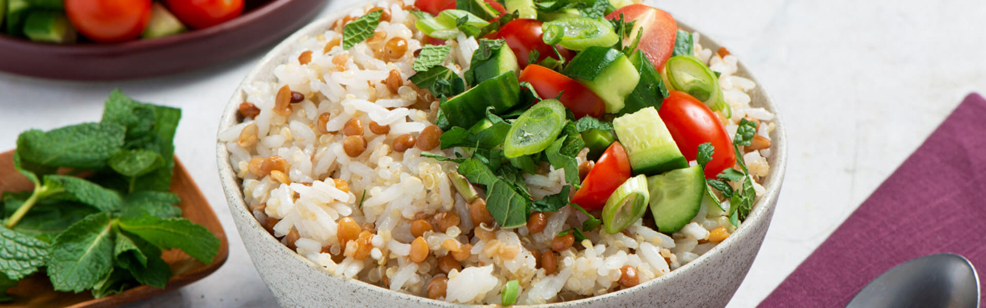 Jasmine with Quinoa & Lentil Tabboulleh