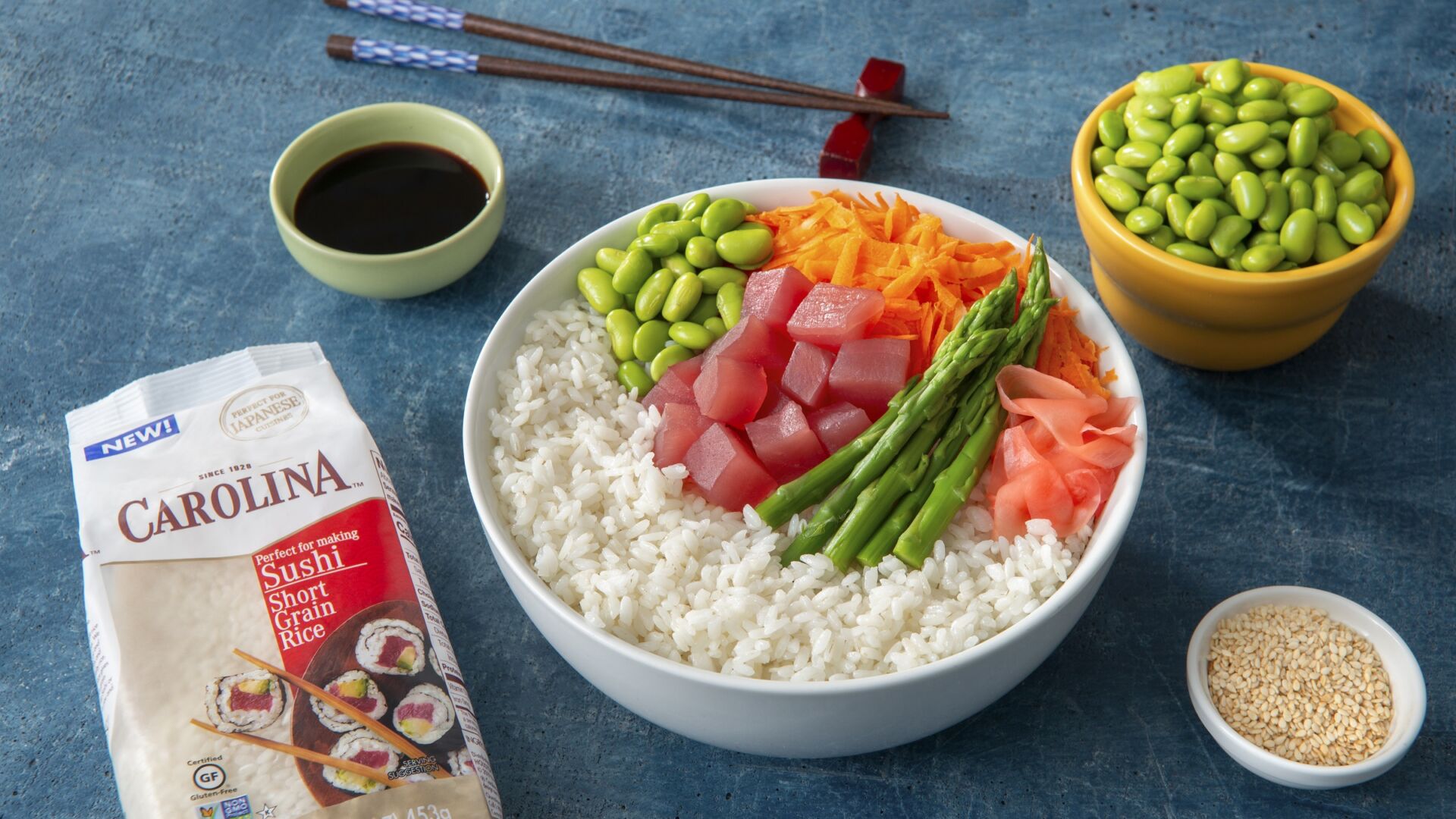 Sticky Rice Tuna Poke Bowl with Sesame