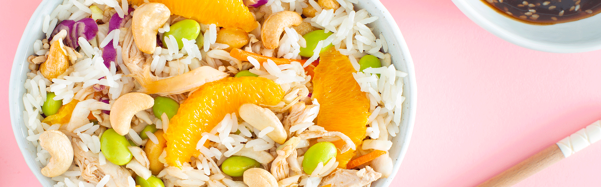 Asian Chicken & Jasmine Rice Salad with Cashew and Edamame