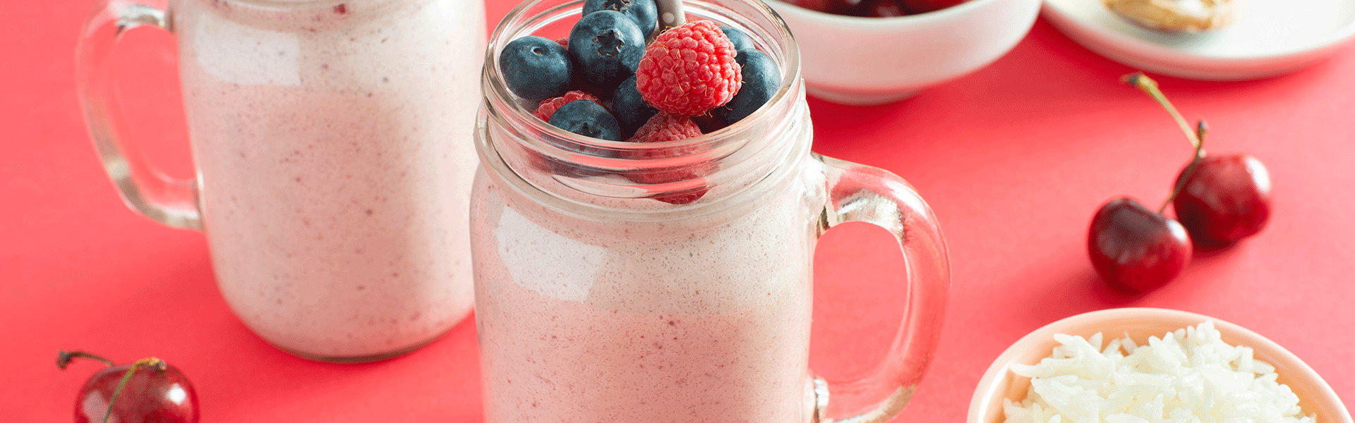 Malteada de mantequilla de cacahuete, frutas y arroz