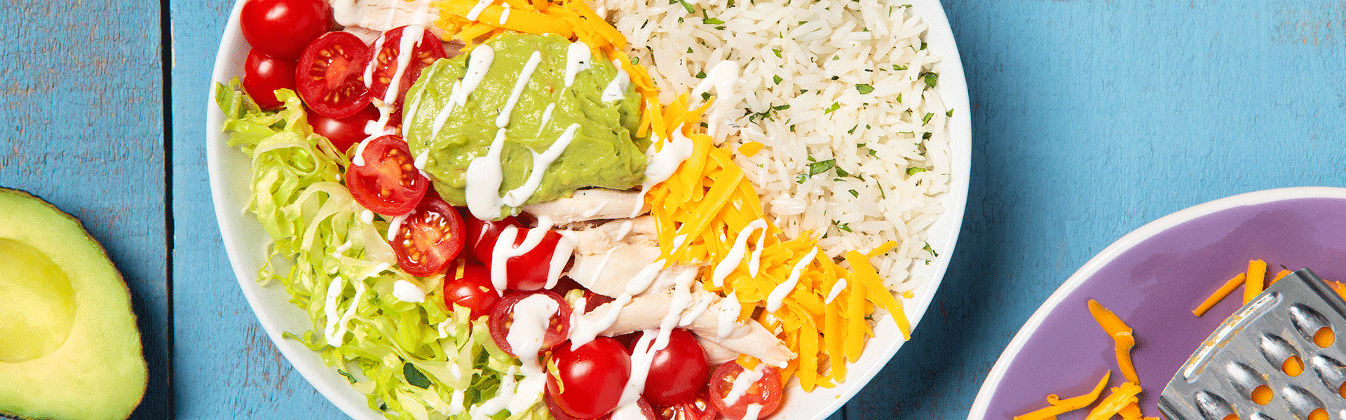 Burrito rice bowl con pollo