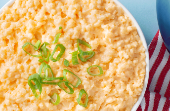 Rice Mac and Cheese with greens