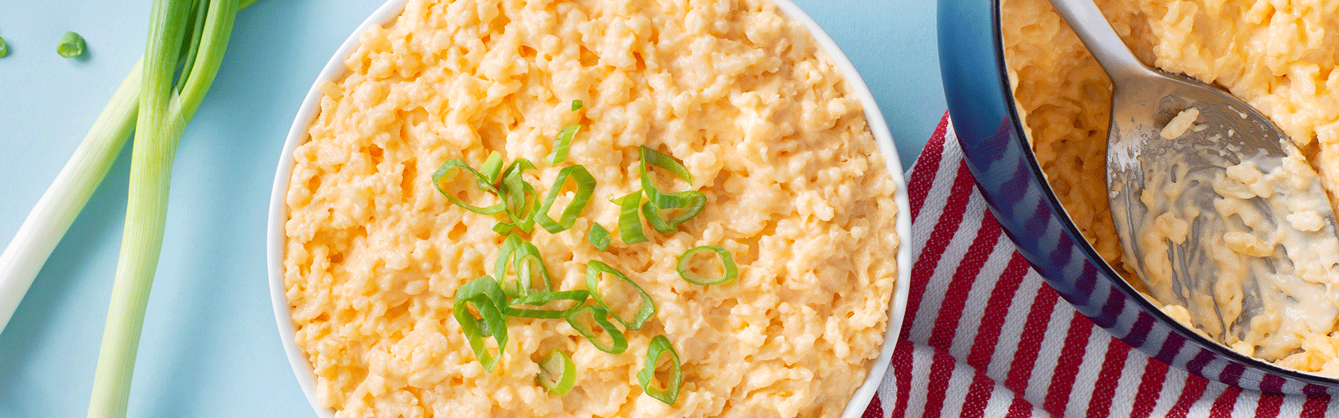 Rice Mac and Cheese with greens