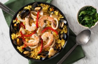 Authentic Spanish Paella with Seafood