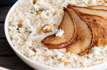 Risotto with Pears and Blue Cheese in a bowl