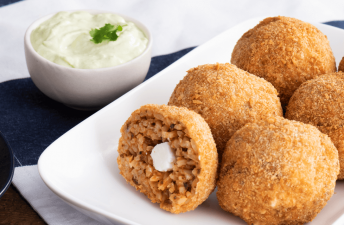 Spicy Chorizo Croquettes with Avocado Cream