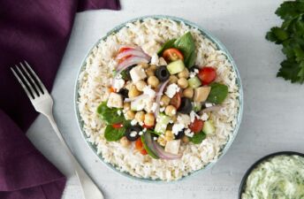 Greek power bowl with Chicken, Jasmine and Quinoa