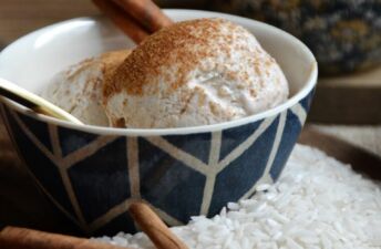 Horchata Ice Cream Scoops with cinnamon