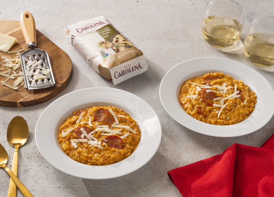 Risotto de chorizo ​​y queso manchego