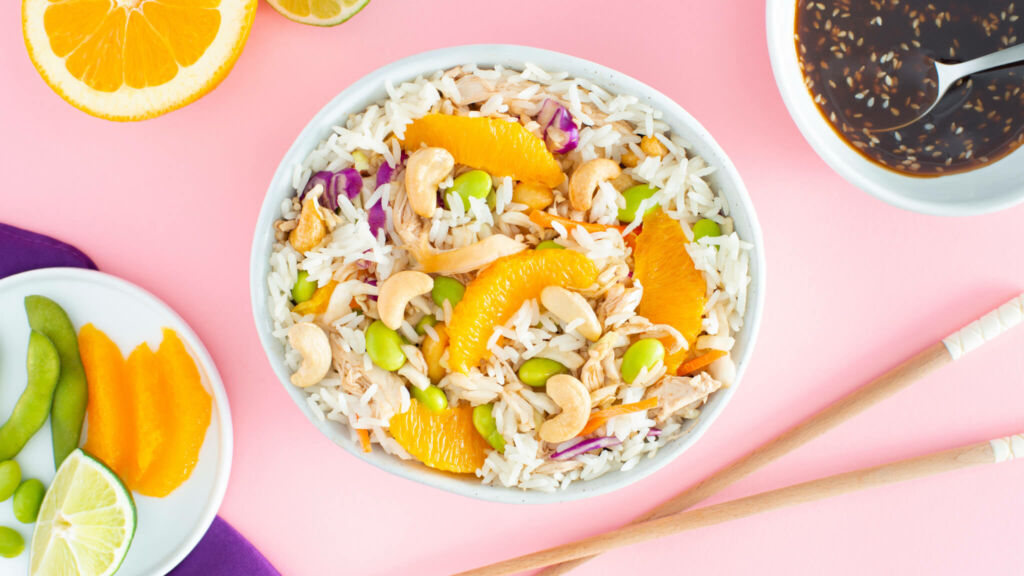 Asian Chicken Jasmine Rice Salad