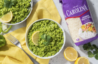 Green rice with poblanos and spinach