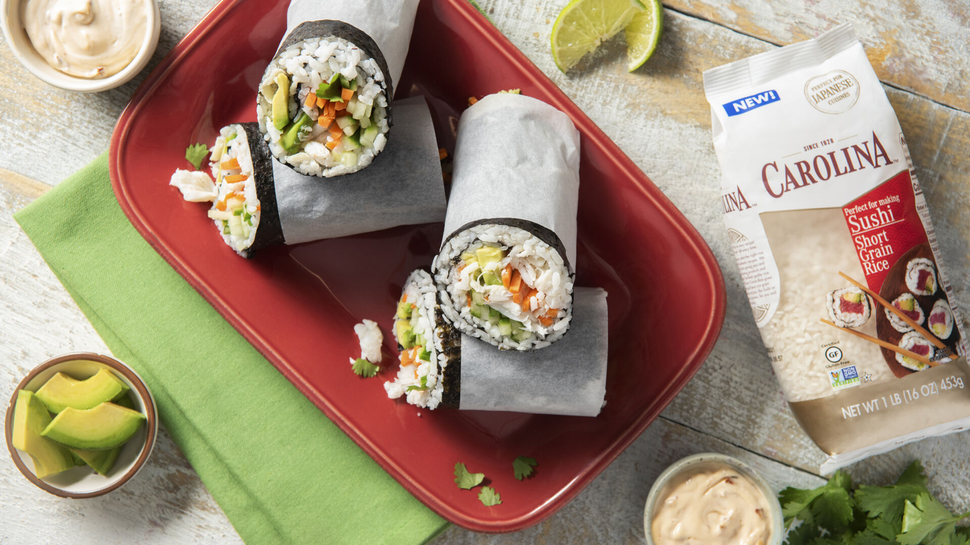 Sushi burrito de cangrejo