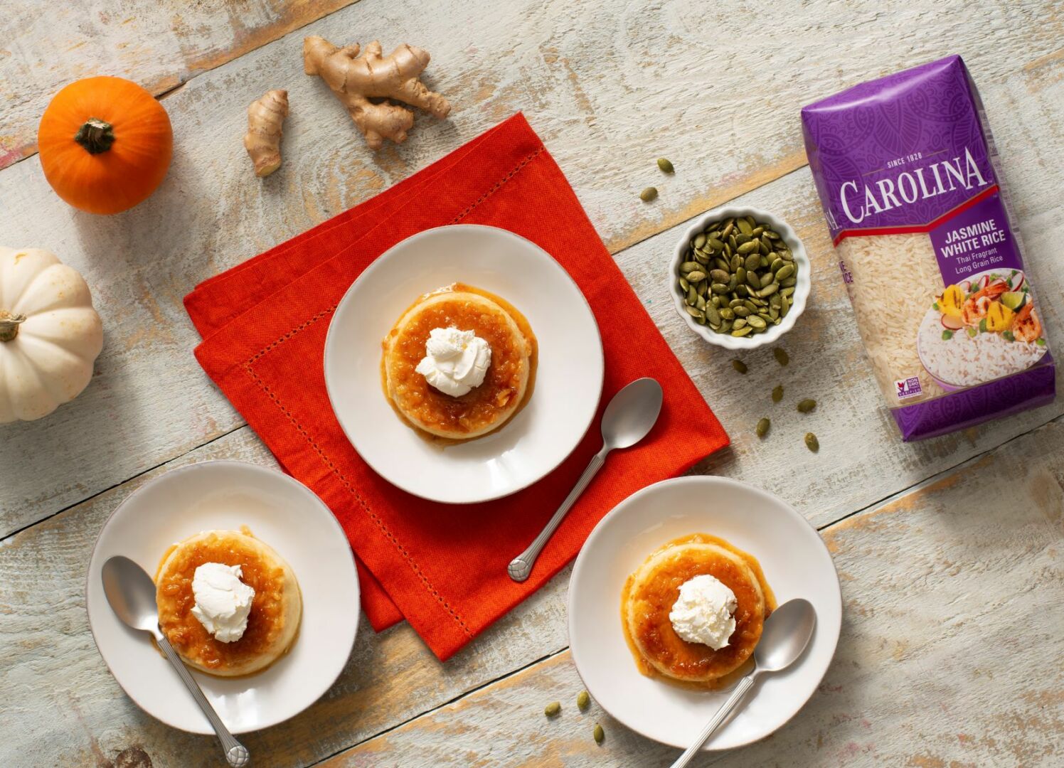 Ginger Pumpkin Rice Crème Caramel