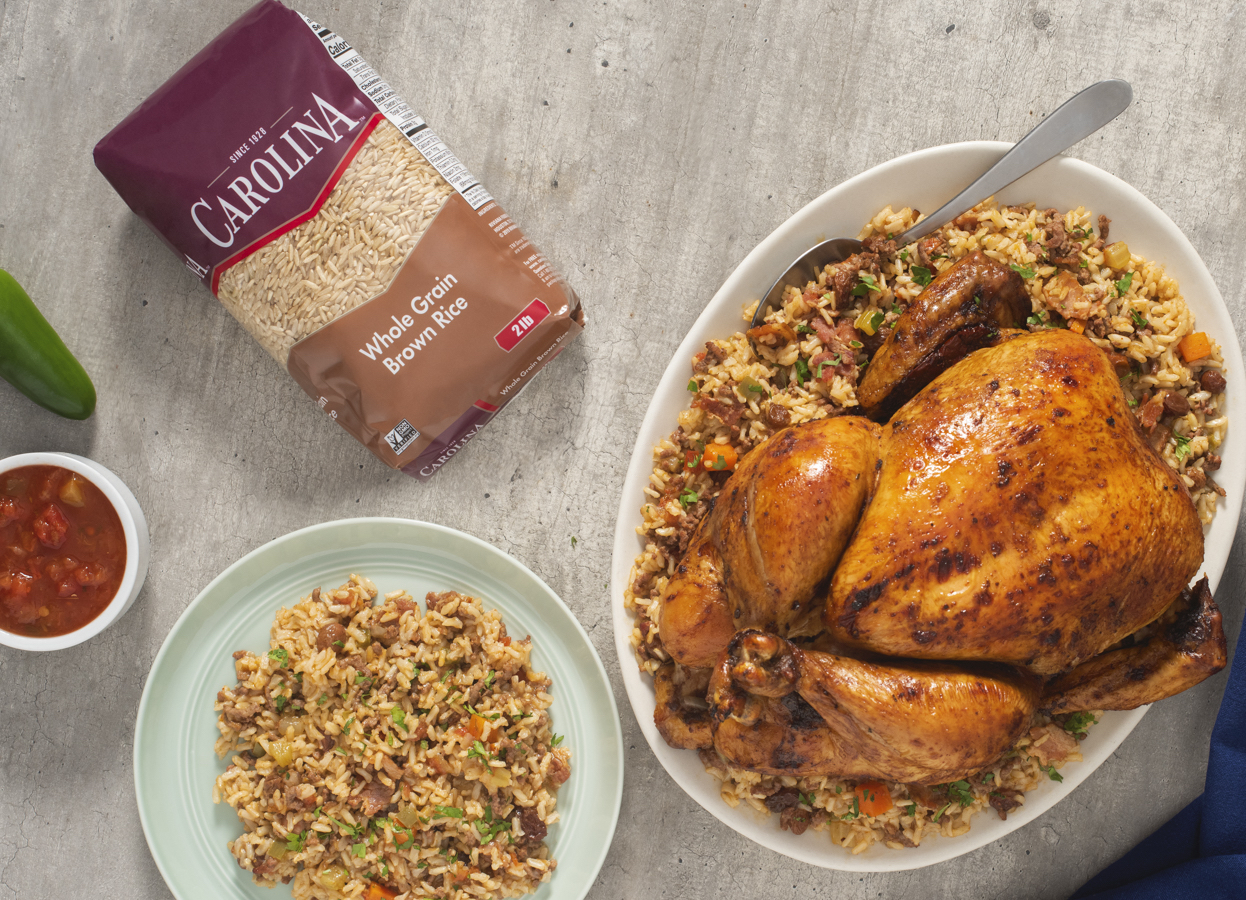 Mexican-Style Roasted Chicken with Brown Rice Pilaf