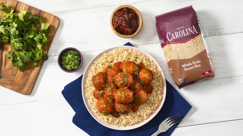 air-fried-homemade-tuna-meatballs-with-chipotles-in-adobo-served-over-brown-rice