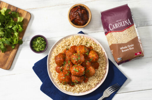 air-fried-homemade-tuna-meatballs-with-chipotles-in-adobo-served-over-brown-rice