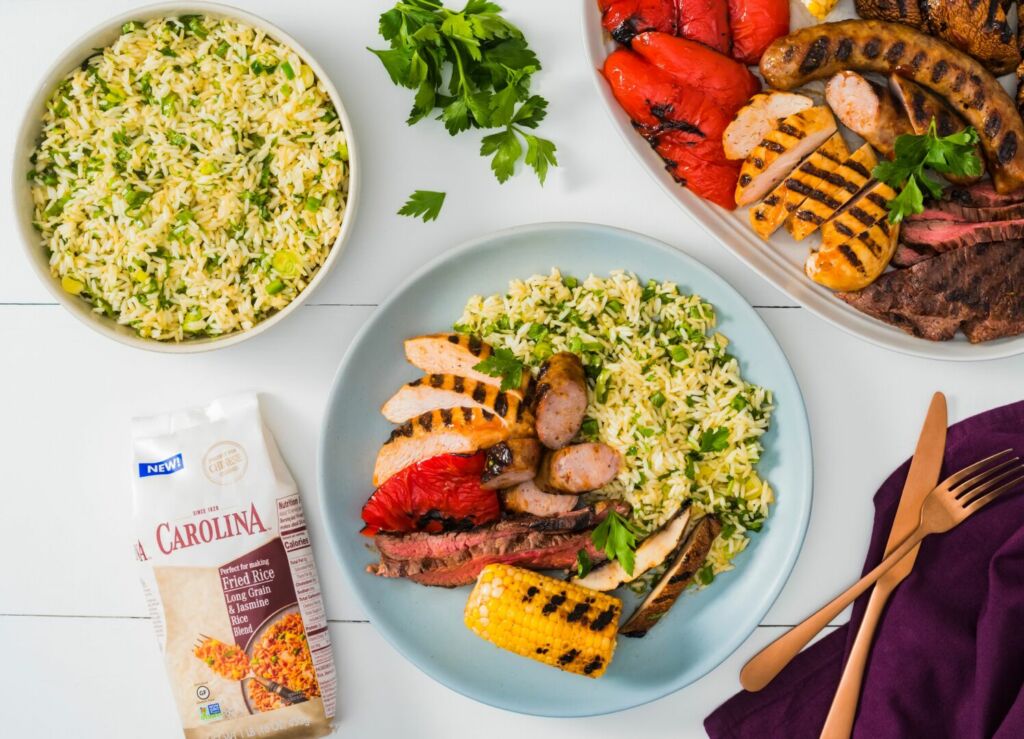 mixed-grill-with-chicken-steak-chorizo-and-vegetables-with-chimichurri-rice