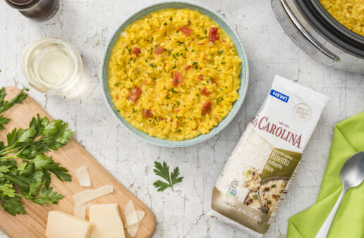 rice-cooker-creamy-saffron-risotto-made-with-arborio-rice-and-Parmesan-cheese