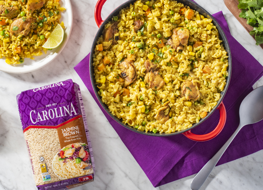 Peruvian-Arroz-Con-Pollo-with-jasmine-brown-rice