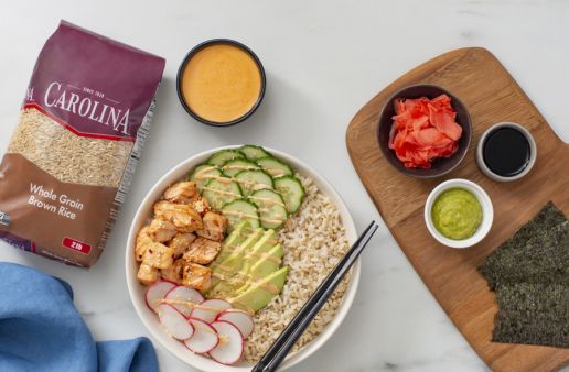 sriracha spicy salmon and brown rice bowl recipe